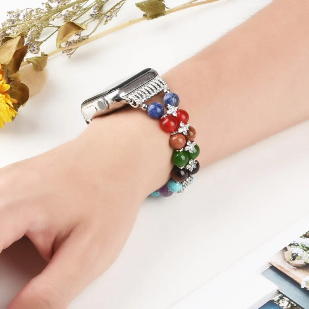 Apple Watch (45mm) rhinestone décor bead watch strap - Silver