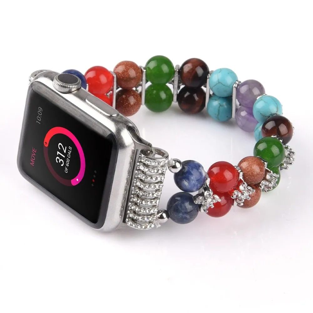 Apple Watch (45mm) rhinestone décor bead watch strap - Silver