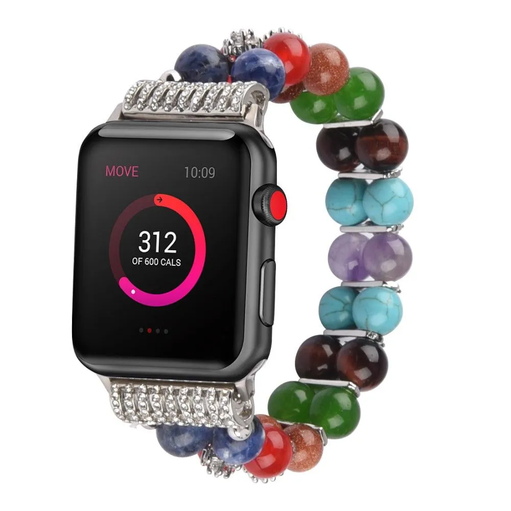 Apple Watch (45mm) rhinestone décor bead watch strap - Silver