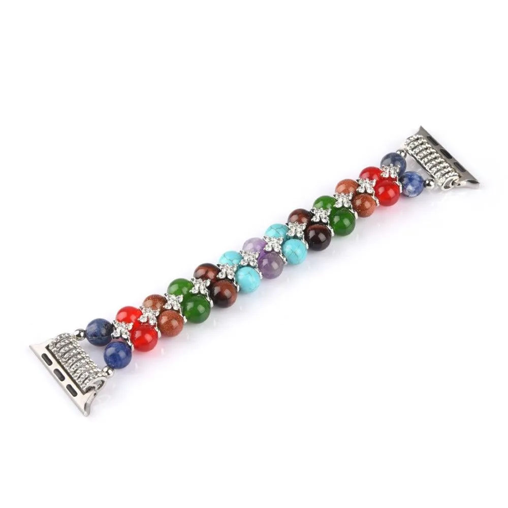 Apple Watch (45mm) rhinestone décor bead watch strap - Silver
