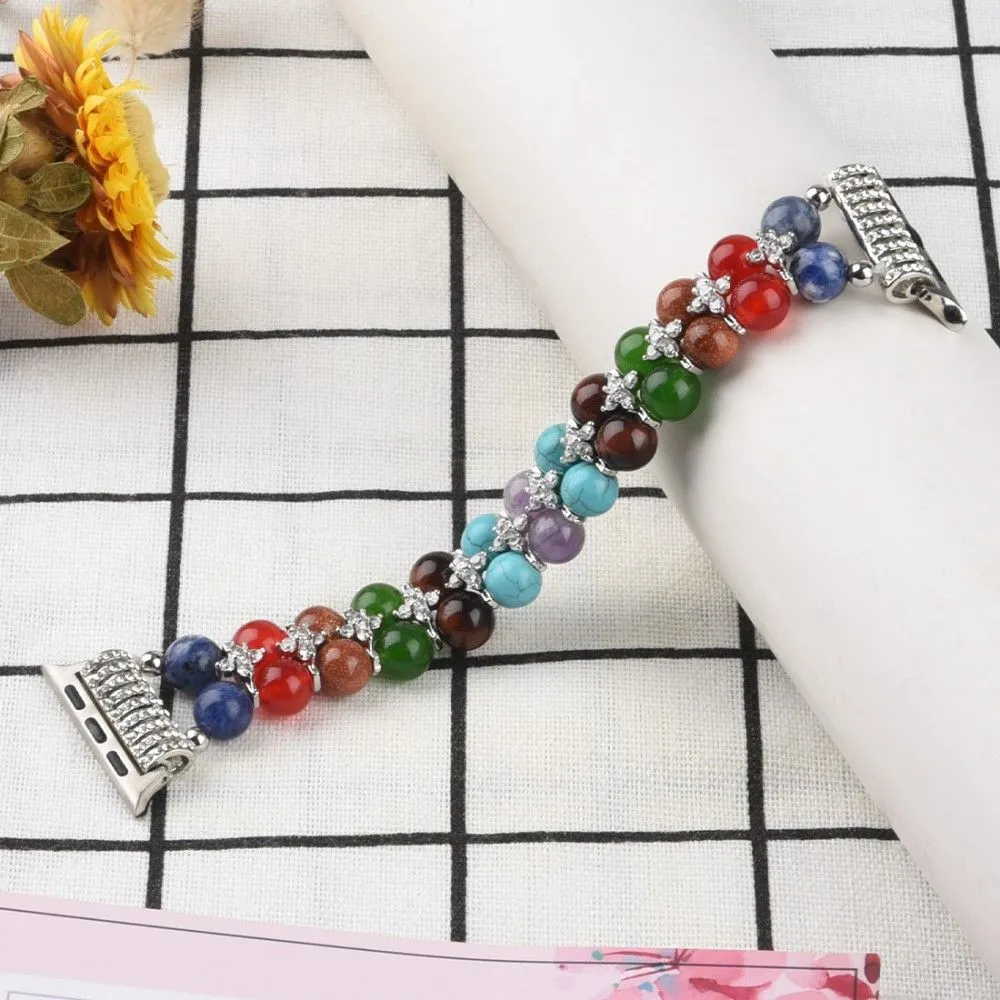 Apple Watch (45mm) rhinestone décor bead watch strap - Silver