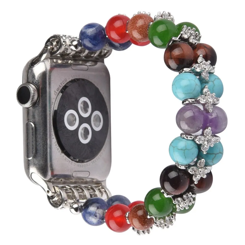 Apple Watch (45mm) rhinestone décor bead watch strap - Silver