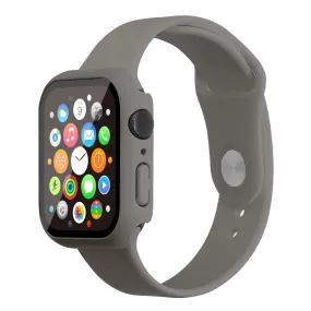 Apple Watch (45mm) silicone watch strap   cover with tempered glass - Grey / Size: S / M