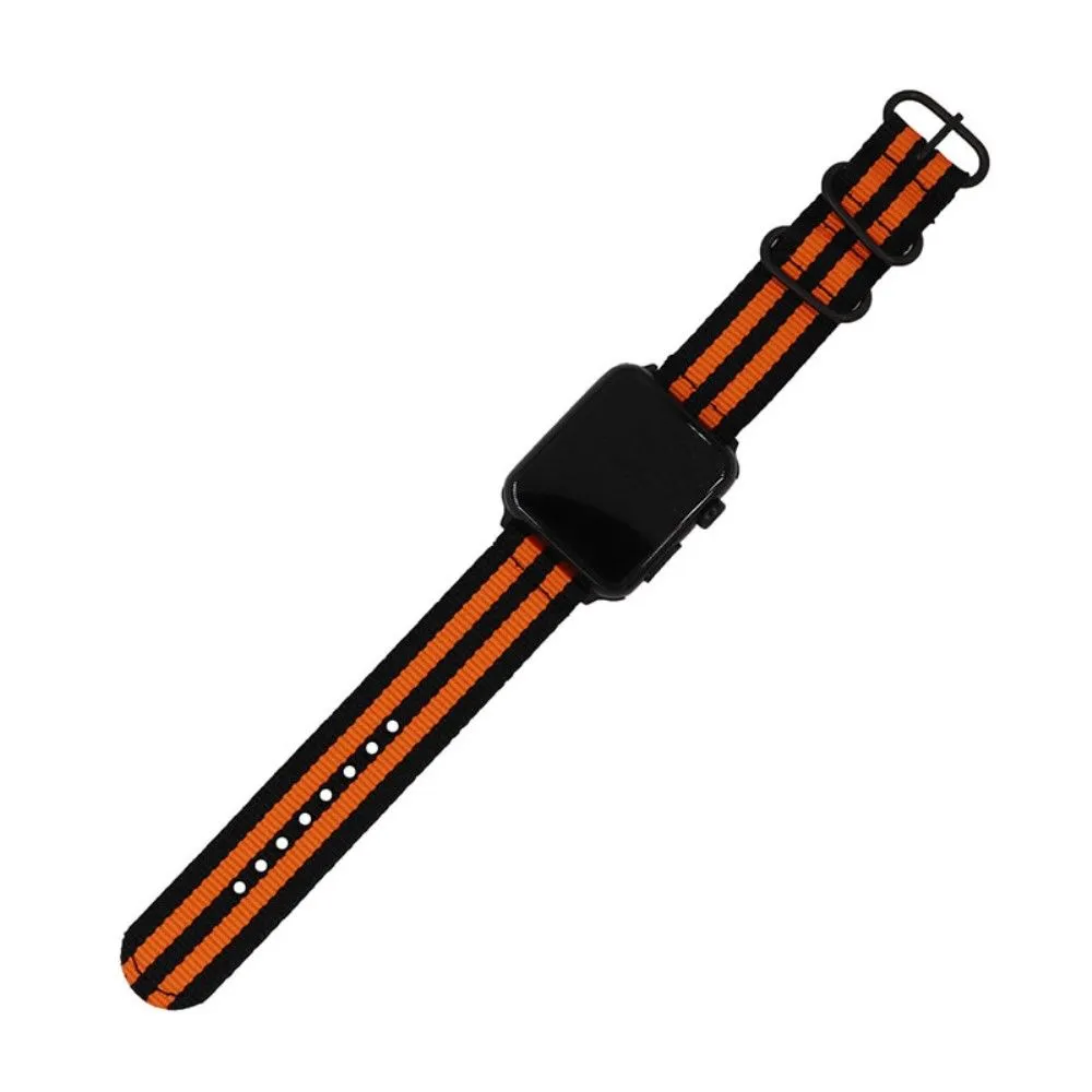 Apple Watch (45mm) woven nylon watch strap - Black / Red