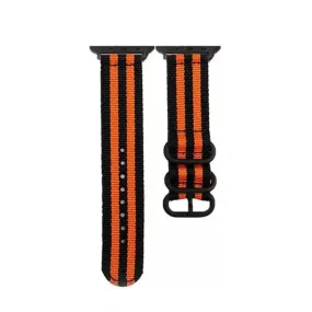 Apple Watch (45mm) woven nylon watch strap - Black / Red