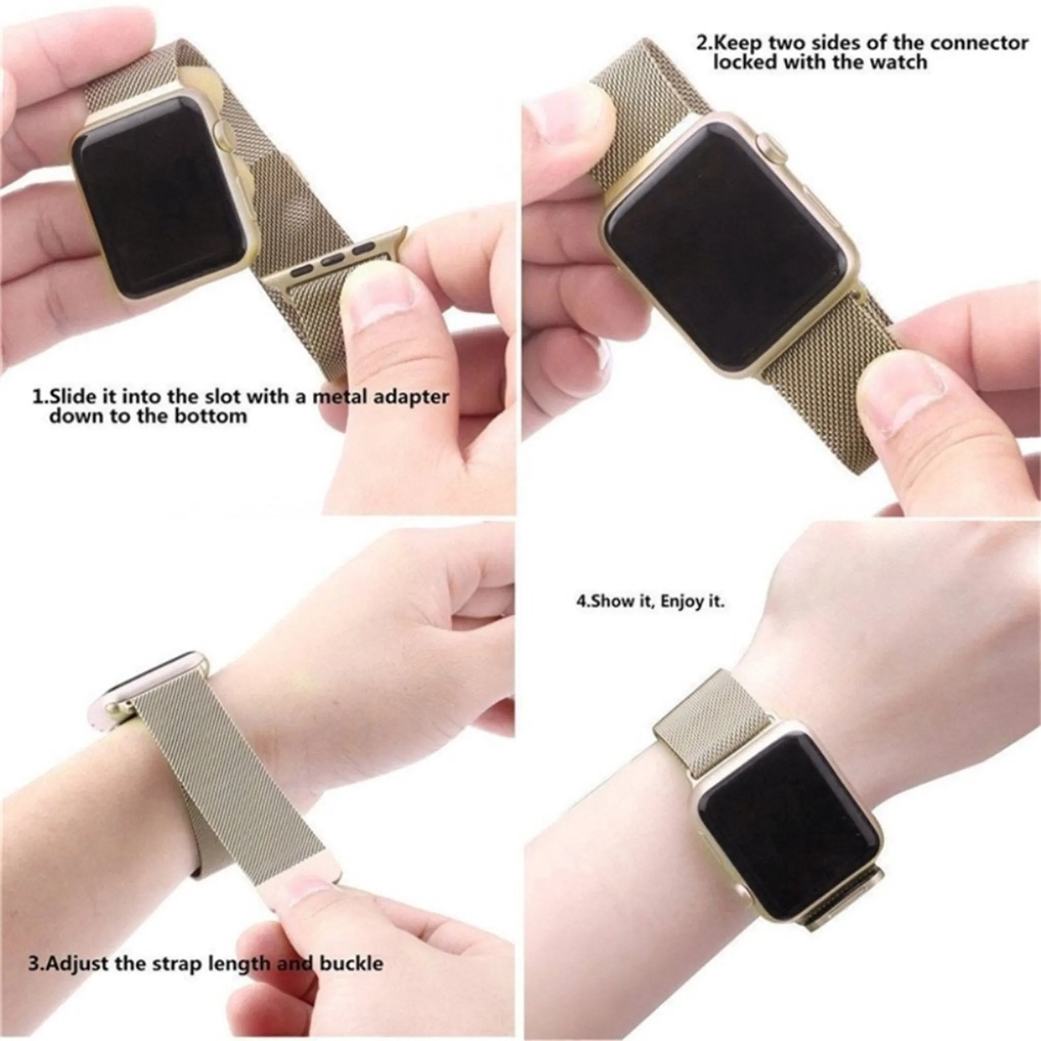 Apple Watch Series 6 / 5 40mm JTL stainless steel watch band - Mocha Gold