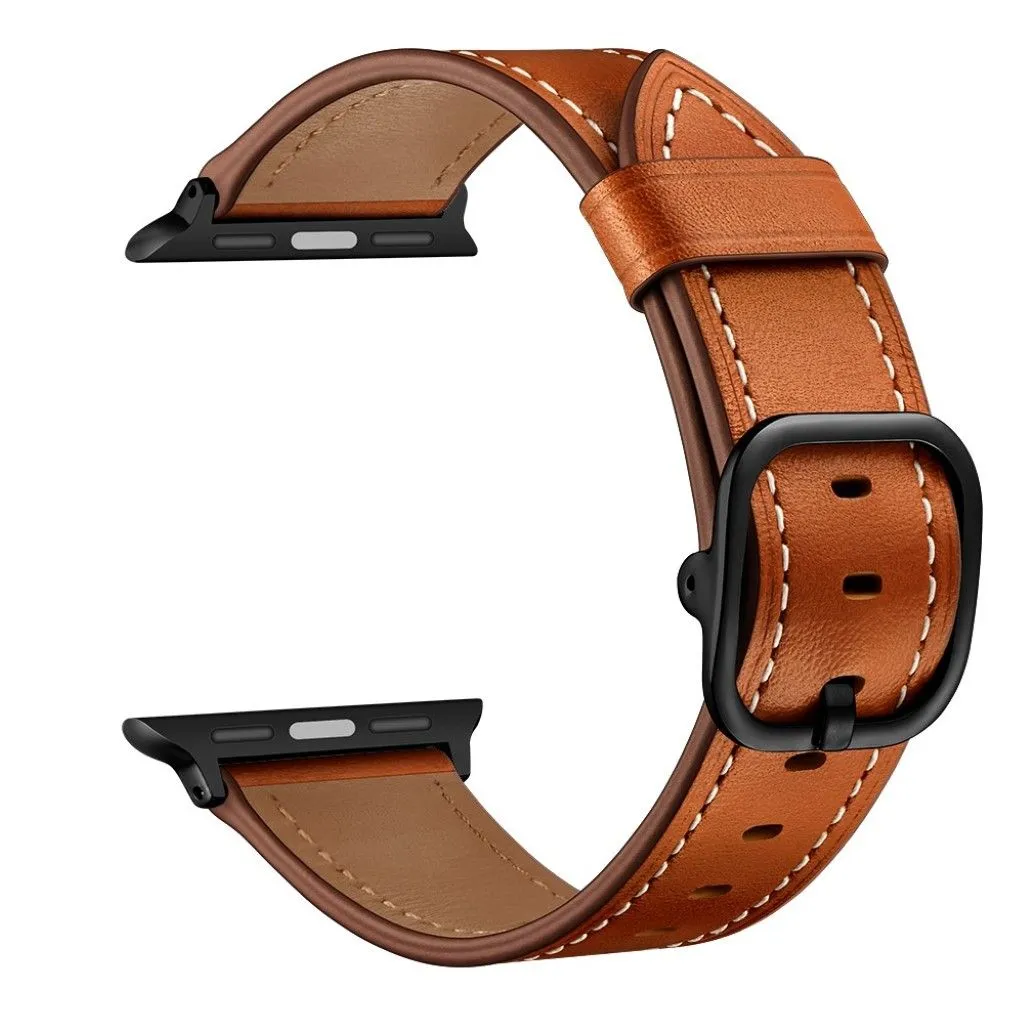 Apple Watch Series 6 / 5 44mm genuine leather watch band - Light Brown