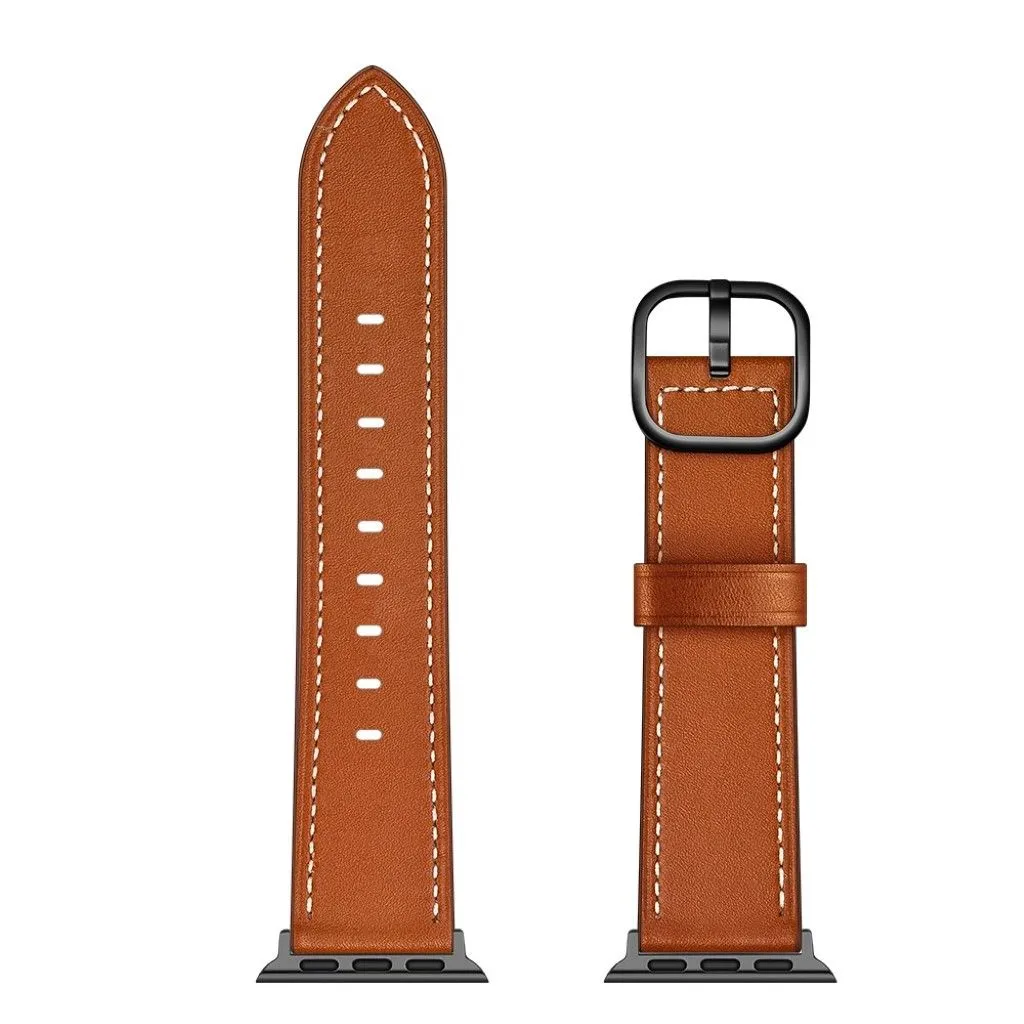 Apple Watch Series 6 / 5 44mm genuine leather watch band - Light Brown
