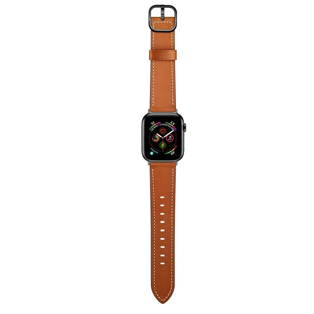 Apple Watch Series 6 / 5 44mm genuine leather watch band - Light Brown