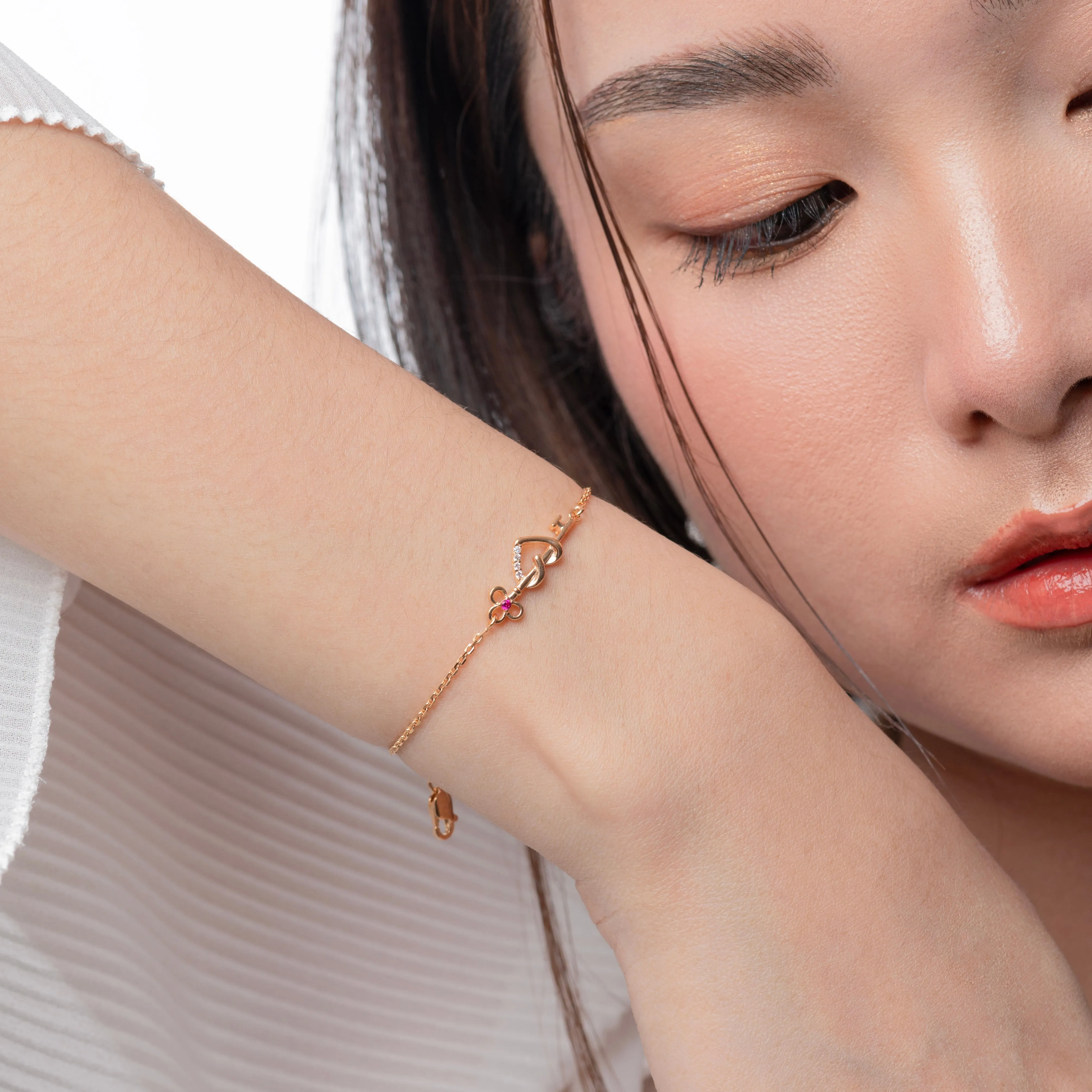 Asciea Heart Key Bracelet