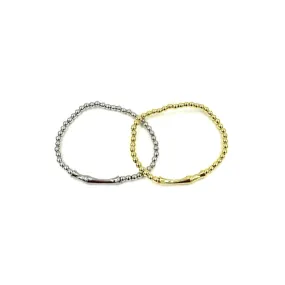 Ashley Gold Stainless Steel Gold Plated Stretch Bamboo Design Bracelet