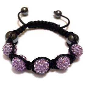 Baby Pave Bracelet - Black with Purple