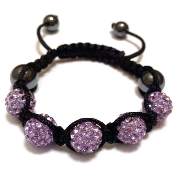 Baby Pave Bracelet - Black with Purple