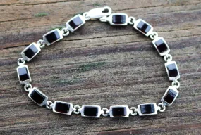 Baltic Amber Chain Bracelet Cherry 7.1" 925 Silver 9.2 gram
