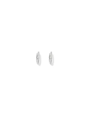 Bella Real Plated Cubic Zirconia Pave Huggie Hoop Earrings