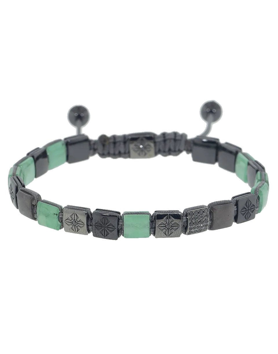 Black Diamond and Emerald Lock Bracelet