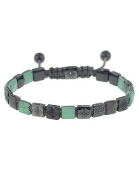 Black Diamond and Emerald Lock Bracelet