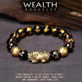 Black Obsidian Pixiu Wealth Bracelet for Men