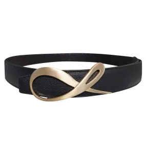 Black Pebbled Diamante Yellow Gold Belt