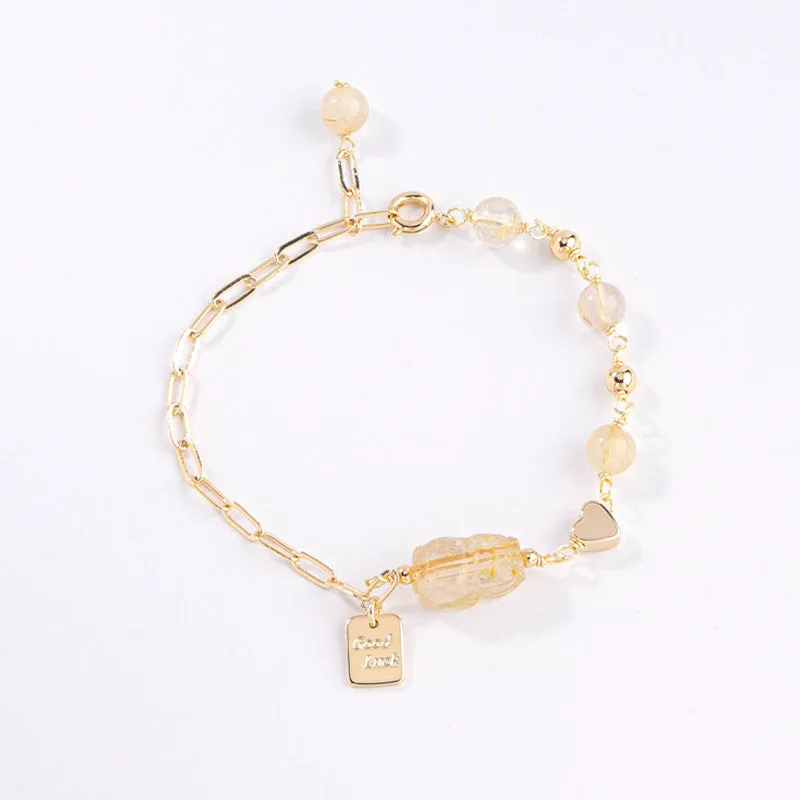 Blonde Crystal Sterling Silver Bracelet