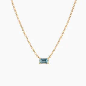 Blue Zircon Birthstone Necklace