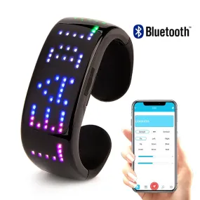 Bracelet LED Ligh Bluetooth Programmable APP Connected t Up Bracelet USB Rechargeable Night Safety Wristband