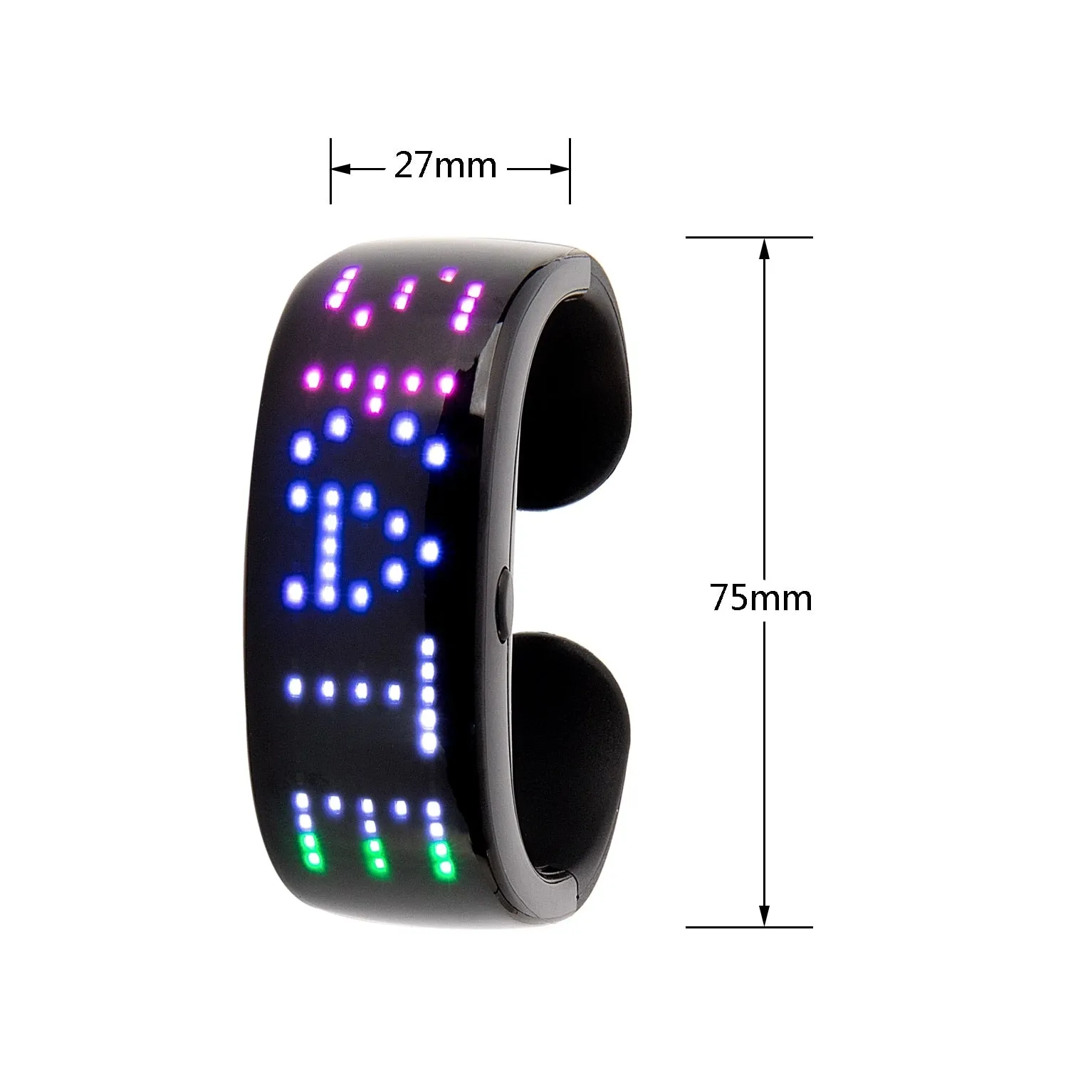Bracelet LED Ligh Bluetooth Programmable APP Connected t Up Bracelet USB Rechargeable Night Safety Wristband