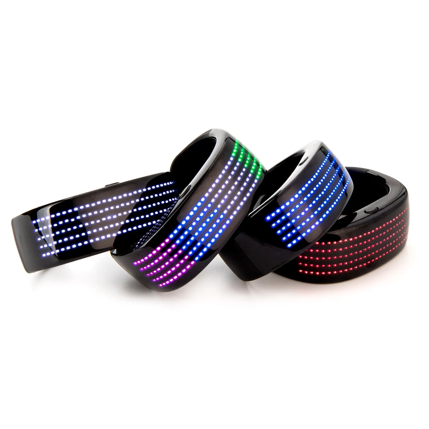 Bracelet LED Ligh Bluetooth Programmable APP Connected t Up Bracelet USB Rechargeable Night Safety Wristband