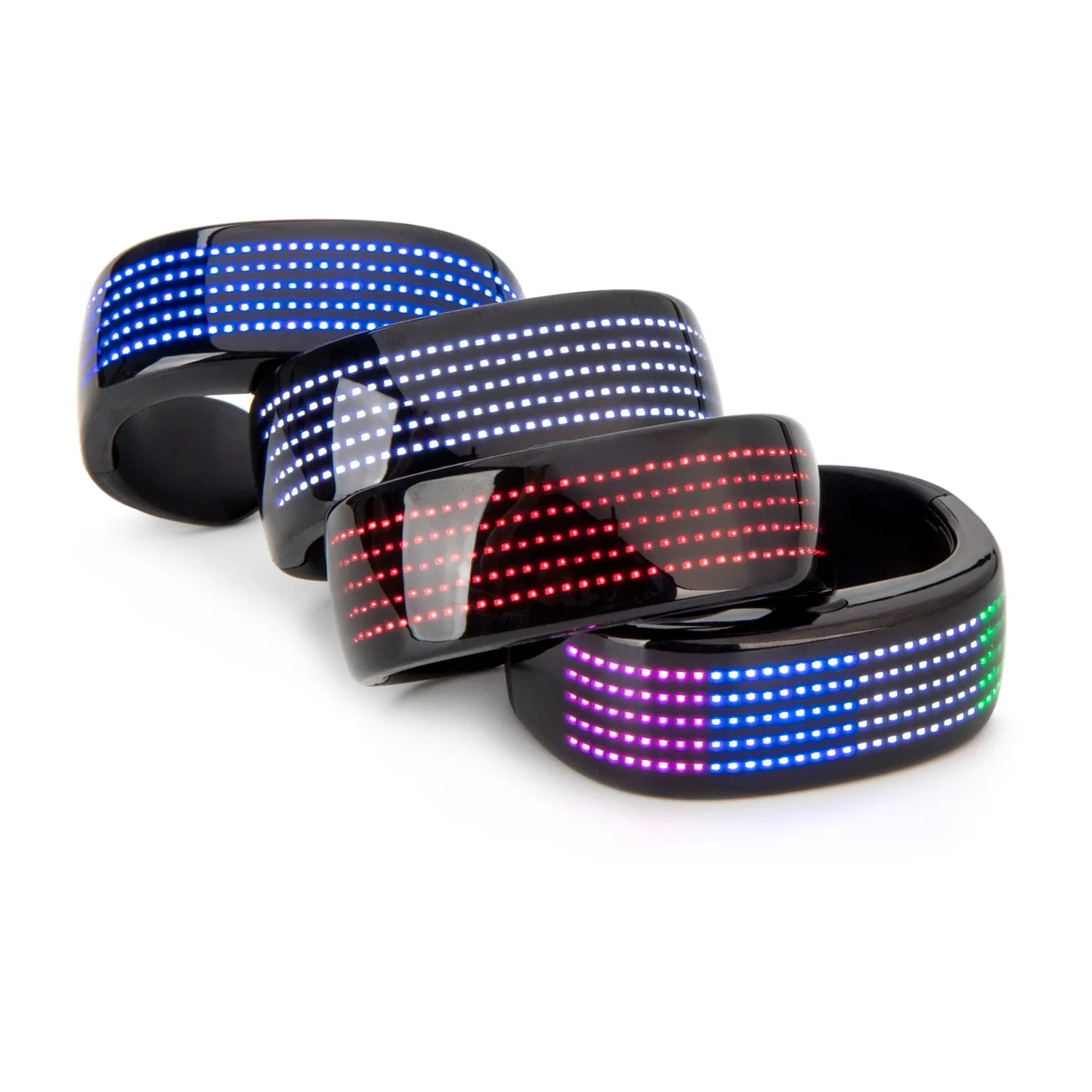 Bracelet LED Ligh Bluetooth Programmable APP Connected t Up Bracelet USB Rechargeable Night Safety Wristband