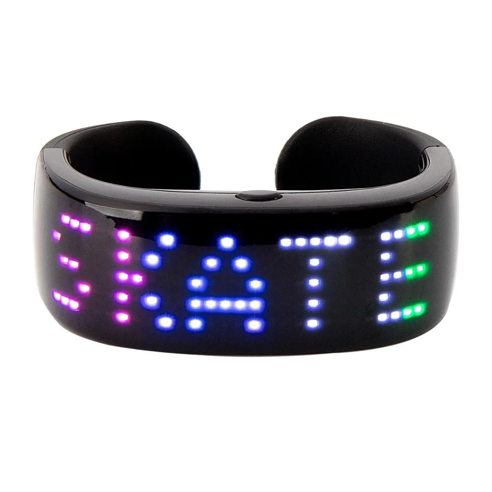 Bracelet LED Ligh Bluetooth Programmable APP Connected t Up Bracelet USB Rechargeable Night Safety Wristband