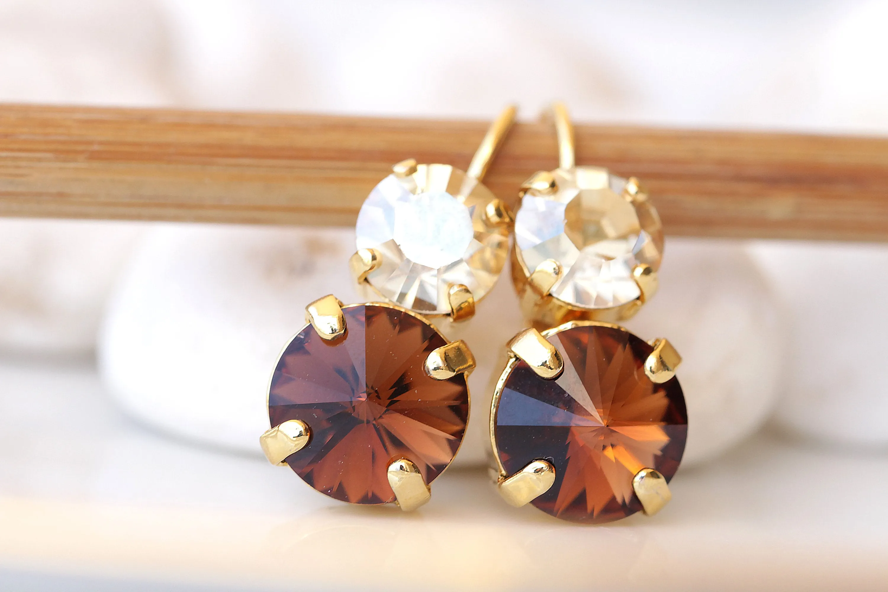 BROWN CHAMPAGNE EARRINGS