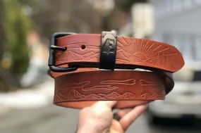 Brown 'Stamped Series' Minimalist Belt (Brass & Nickel Hardware Available)