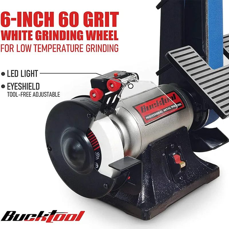 Bucktool 2" x 42" Belt Sander & 6" Bench Grinder Combo - BG2600