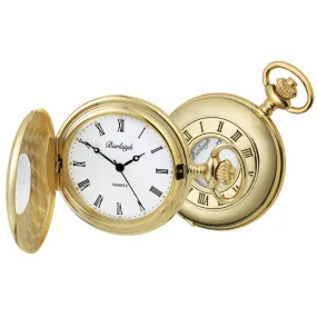 Budget Gold Plated Half Hunter Pocket Watch by Burleigh GP1232