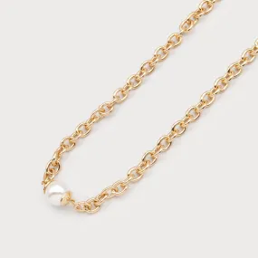 Caracol Choker Necklace In Metal With Pearl - 1699