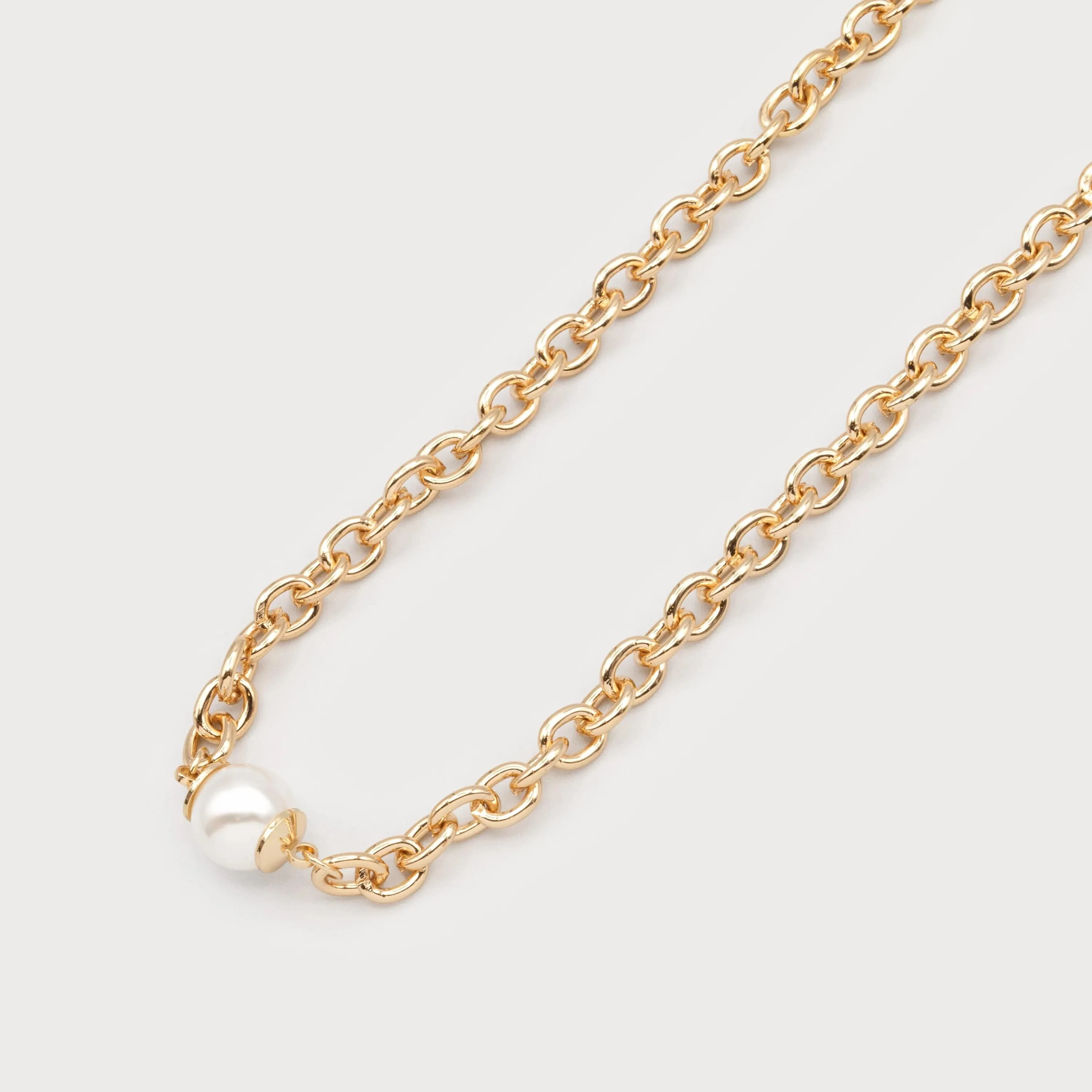 Caracol Choker Necklace In Metal With Pearl - 1699