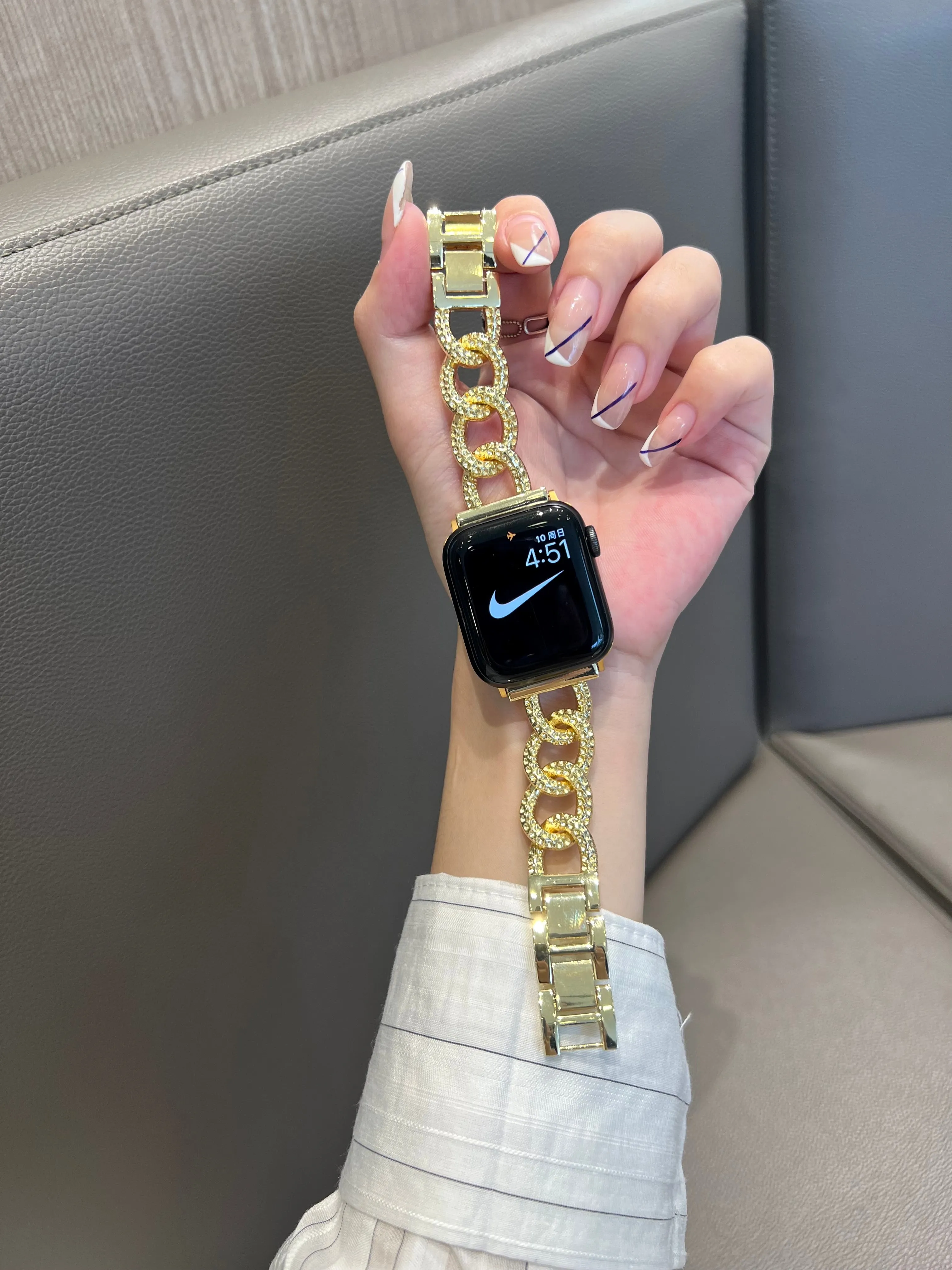 Chain Apple Watch Band, 38mm 40mm,42mm, 44mm, Chain IWatch Band, Stainless Steel Iwatch Band, Luxury Strap, Women Bracelet