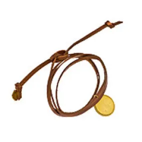 'Charmed' Leather Wrap Bracelet, Gold