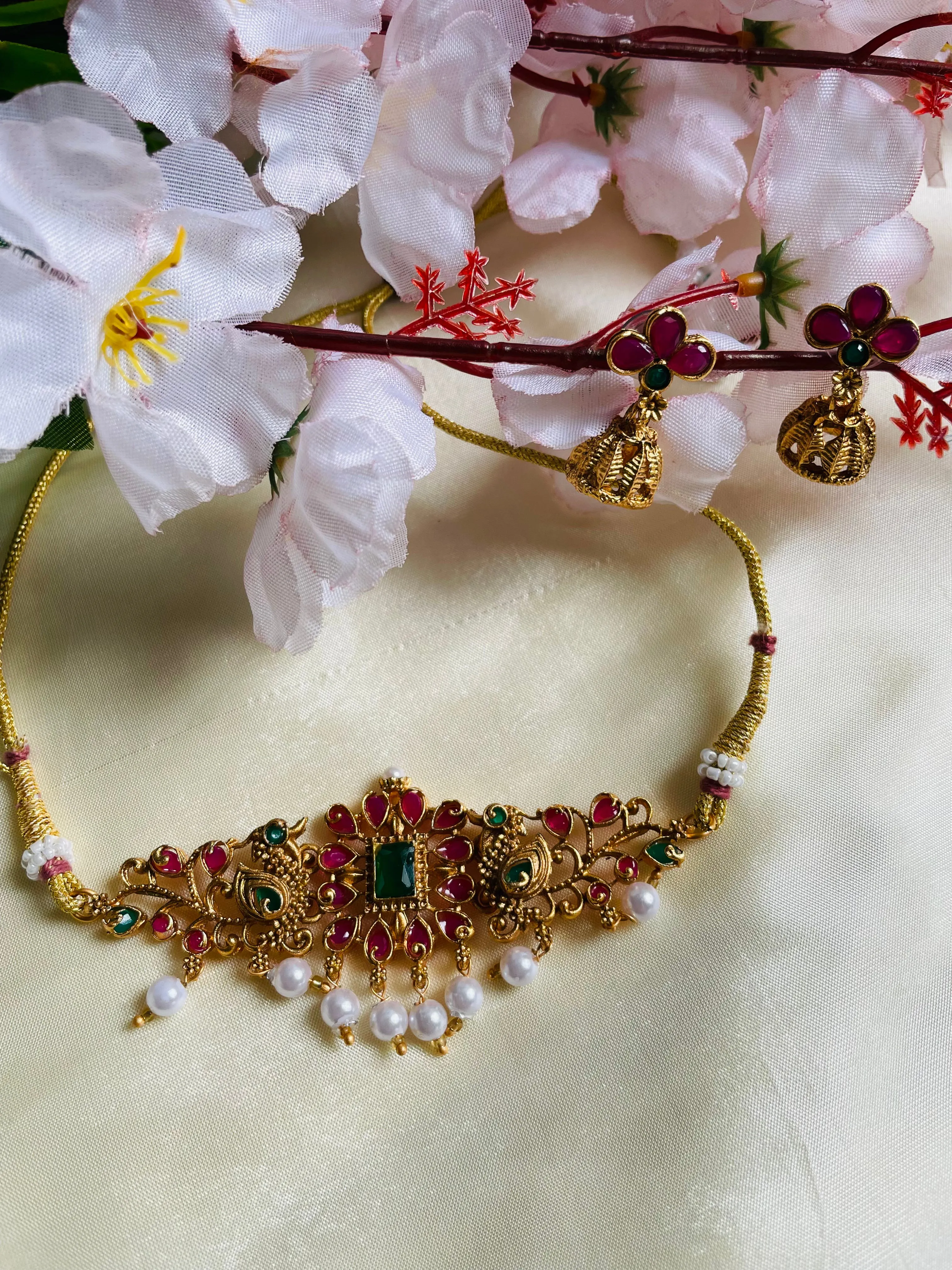Collar Beads multi stone Necklace