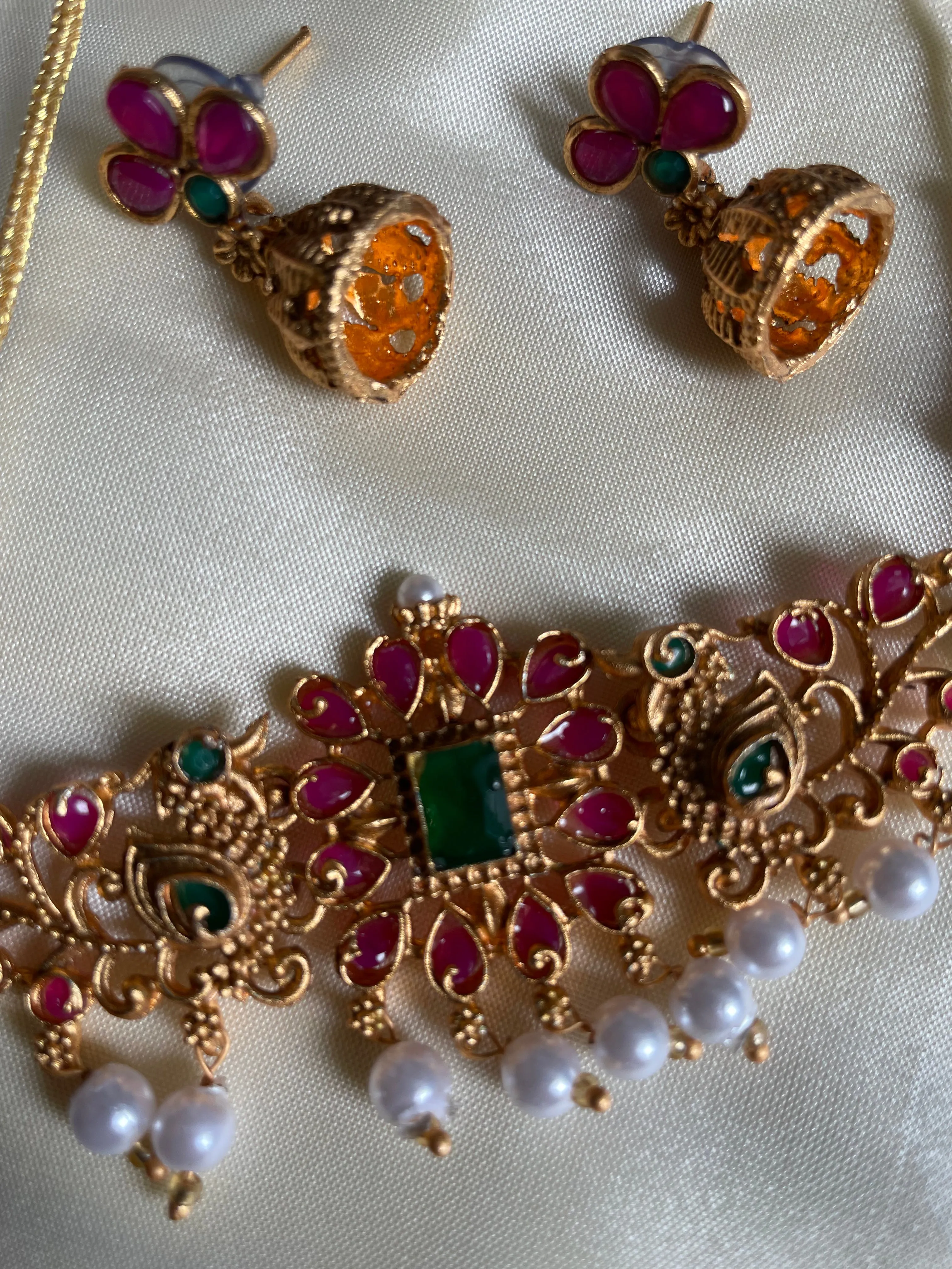 Collar Beads multi stone Necklace