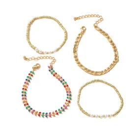Colorful Vienna Verve Metal Bracelet Set - Trendy European and American Fashion Piece
