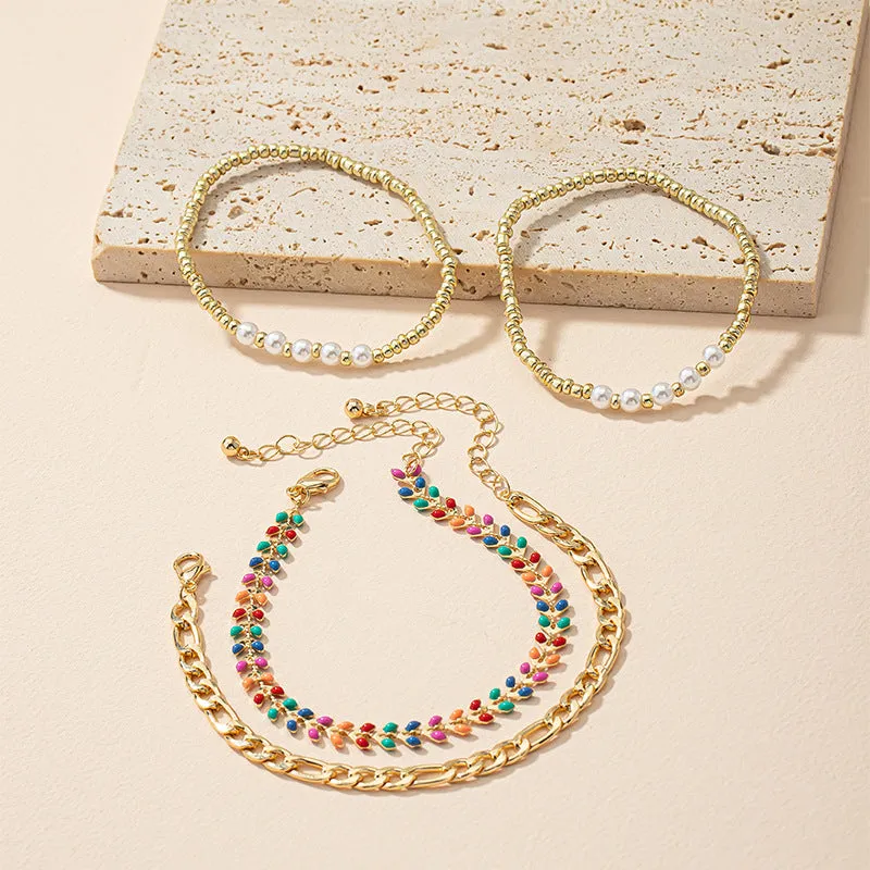 Colorful Vienna Verve Metal Bracelet Set - Trendy European and American Fashion Piece