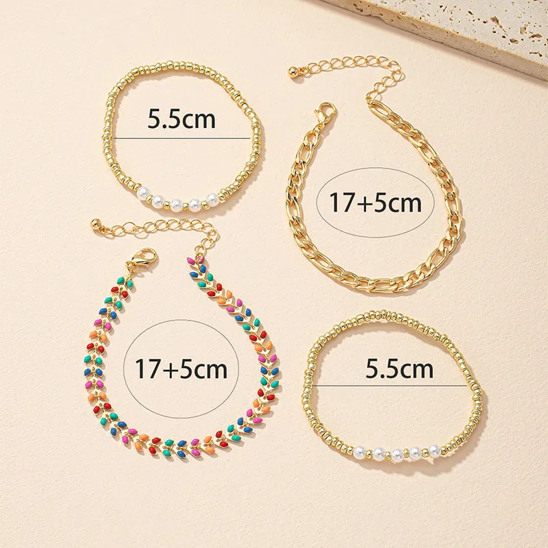 Colorful Vienna Verve Metal Bracelet Set - Trendy European and American Fashion Piece