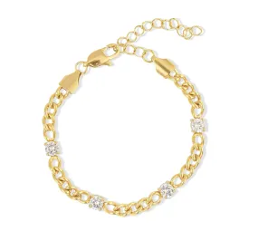 CRU CZ DIAMOND GOLD CHAIN BRACELET