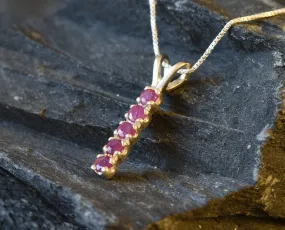 Dainty Red Pendant - Natural Ruby Necklace, July Birthstone Necklace