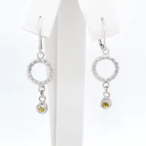 Dangle Citrine Twisted earrings