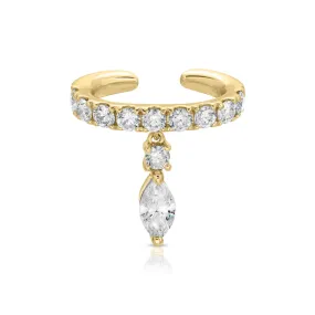 DAPHNE EAR CUFF WITH MARQUISE DIAMOND DROP