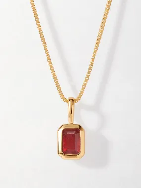 Deco ruby July birthstone necklace