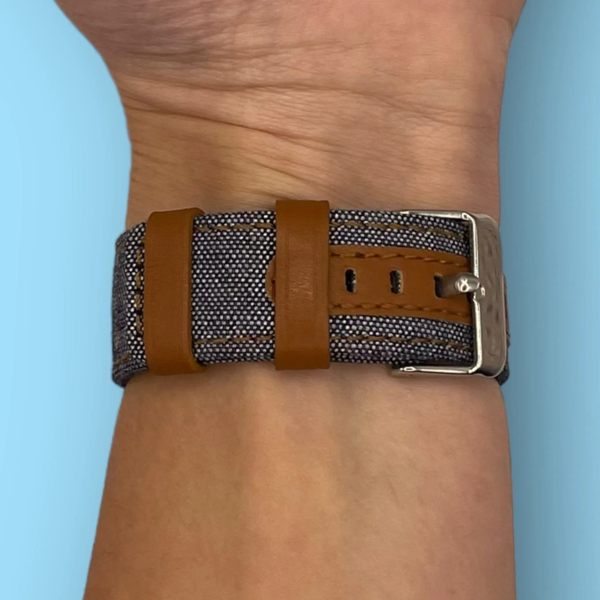 Denim & Leather Watch Straps Compatible with the Lacoste 22mm Range