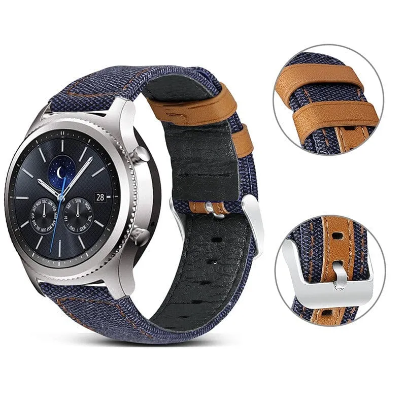Denim & Leather Watch Straps Compatible with the Lacoste 22mm Range